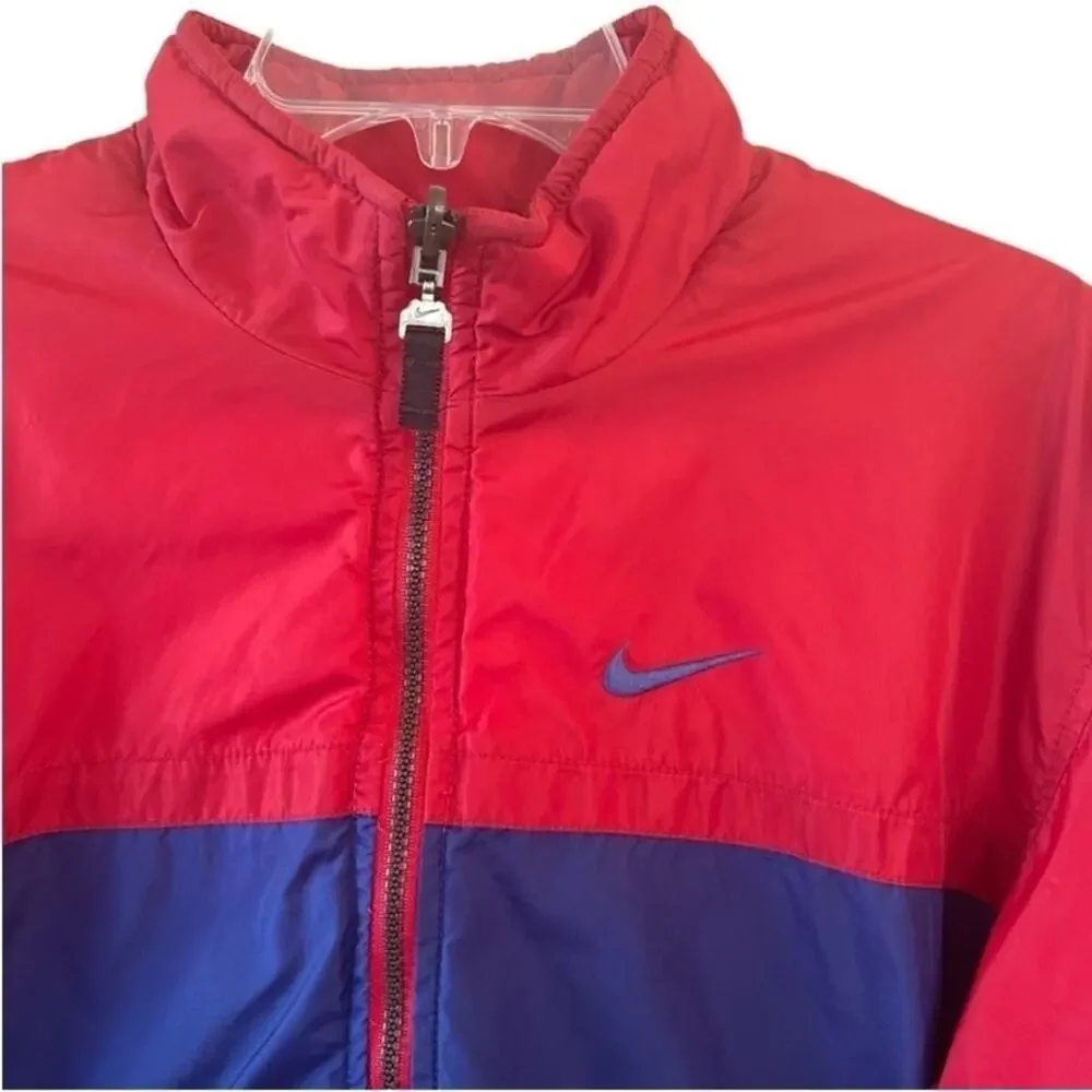 Nike Boys Reversible Puffer Jacket Red Blue Full Zip Coat Youth XL